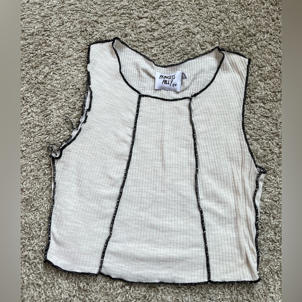 Princess Polly White and Black Tank